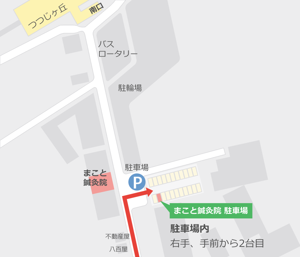 まこと鍼灸院駐車場案内図